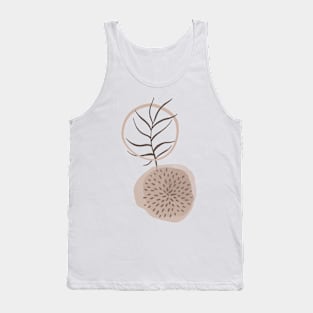 Minimal Modern  Abstract  Circle Shapes  leave  Warm Tones  Design Tank Top